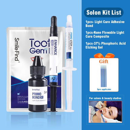 NEW Teeth Decorations 37% Acid Etching Gel Light Cure Adhesive Flowable Composite Professional Diy Crystal Jewelry Tooth Gem Kit