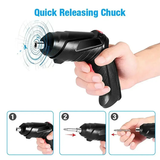 47 PCS 3.6V Electric Screw Driver Rechargeable Household Lithium Electric Drill LED Lighting Electric Power Screwdriver Set