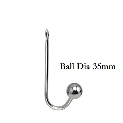 Small medium large 3 balls set metal anal hook beads head butt plug dilator prostate massager insert bdsm sex toy for male