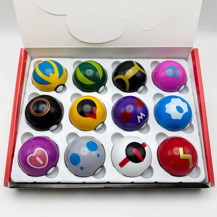 12PCS Pokemon Pokeball Blind Box Mini Figure Random Assortment PVC Capsule Toy Gashapon Collectible Birthday Gift Party Favor