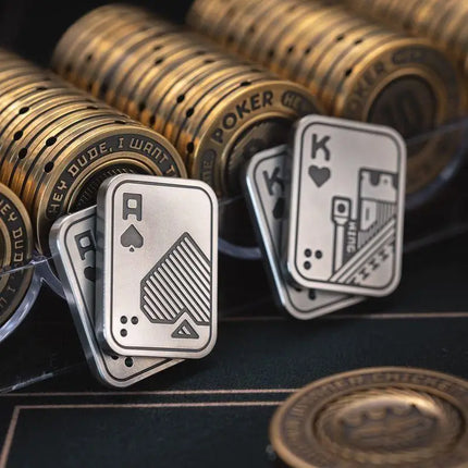 Metal Slider Stress Relief Toy KK AA  Anti Stress EDC Top Spinning Poker Toys Portable Decompress Magnetic Toys Adults Gifts