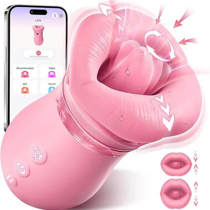 Sucking Vibrator Tongue Licking Sucker Female Oral Clitoris Nipple Stimulator APP Control Vibrating Vacuum Sex Toys for Couples