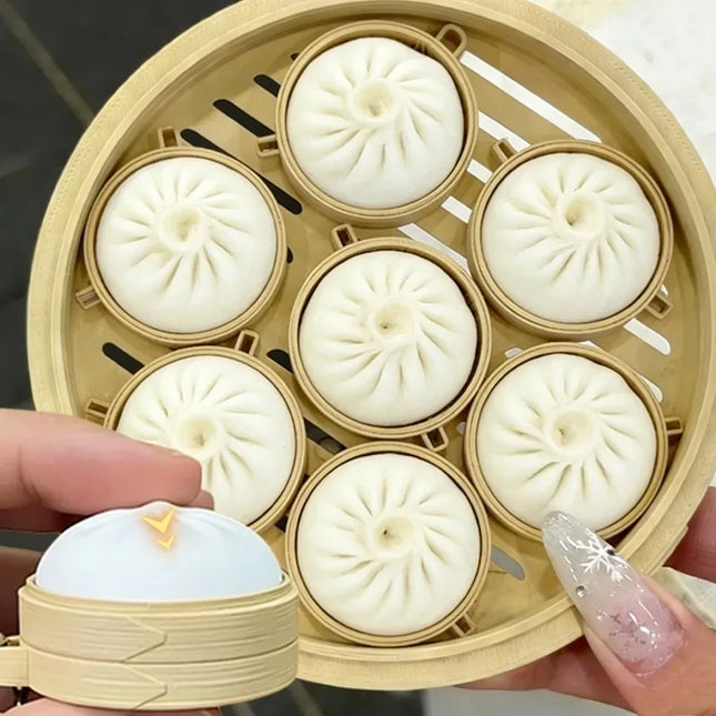 Mini Steamed Bun Stress Relief Soft and Slow Rebound Kneading Kneading Decompression Bun Clicker Keychain Decompression Keyring