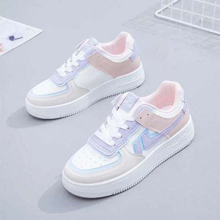 Fashionable Lace-up Flat Casual Shoes Comfortable Thick-soled Running Sneakers Round-toe Breathable/Wear-resistant Running Shoes