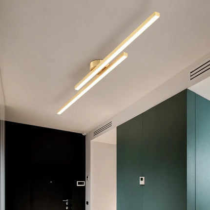 Modern LED Ceiling Light Simple Line Aluminum Corridor Light Living Room Bedroom Remote Dimming Interior Decoration Ceiling Lamp