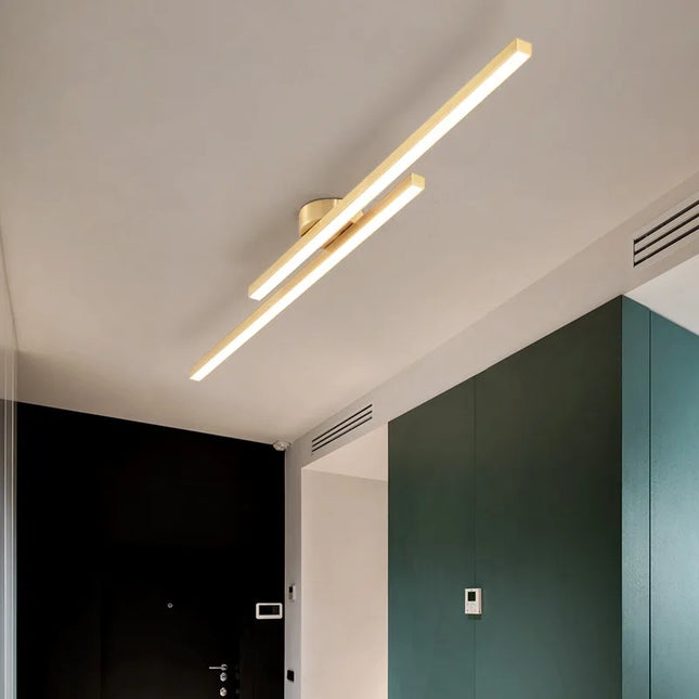 Modern LED Ceiling Light Simple Line Aluminum Corridor Light Living Room Bedroom Remote Dimming Interior Decoration Ceiling Lamp