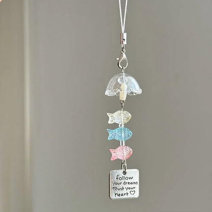 Y2K Charms Phone Pendant Cute Fish Sweet Girl Phone Lanyard Keychain For CCD Camera Girl Bag Schoolbag Ins Korea Jewelry