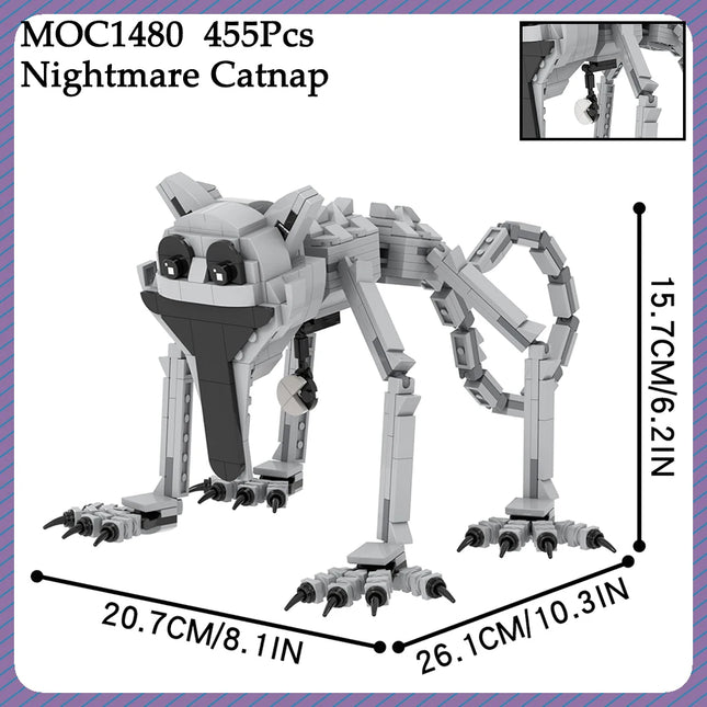 2026 new Nightmare Compatible Building Block MOC Horror Game Figure Catnap Bricks Animal Monster
