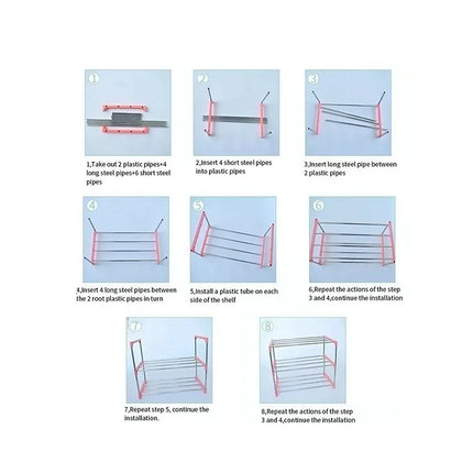 Family Organization 6/7/8 Layers of Shoe Racks, Simple Assembly, Large Capacity Storage, Suitable for Multiple Shoe Storage