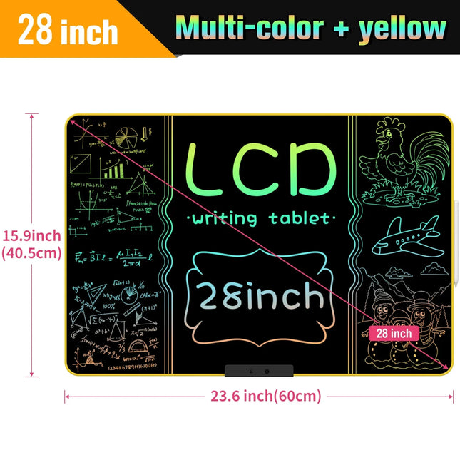 28 Inch/16 Inch LCD Writing Tablet for Kids & Adults, Rechargeable Drawing Board Doodle Board for Digital Education and Learning