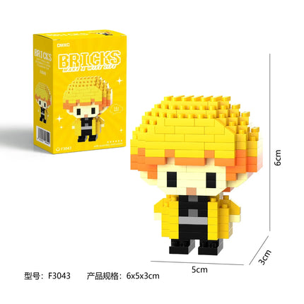 Anime Demon Slayer Rengoku Anjuro Micro Building Blocks Kimetsu No Yaibe Figure Tomioka Giyuu Bricks Kits Desktop Toys Gifts