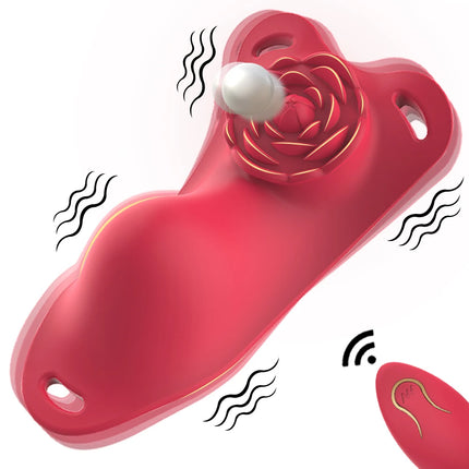 10-Frequency Lace Wear Rose Vibrator Long Distance Remote Control Clitoris U Point Masturbation Sex Toy Adult Female Couple Game