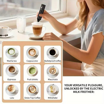 Portable electric milk mixer, handheld mixer, USB mini coffee machine mixer, cappuccino cream mixer, egg beater, food mixer