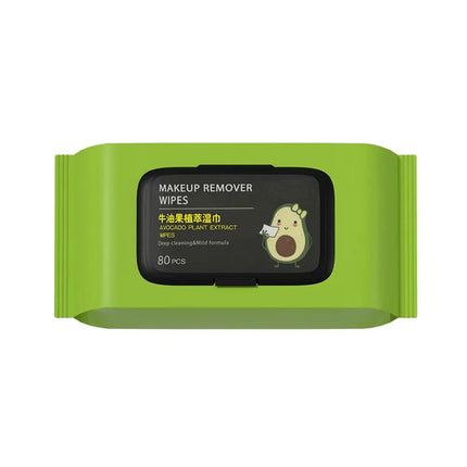 12/80 PCS Avocado Scented Makeup Removing Wipes - Deep Cleansing, Travel-Friendly, Single-Use