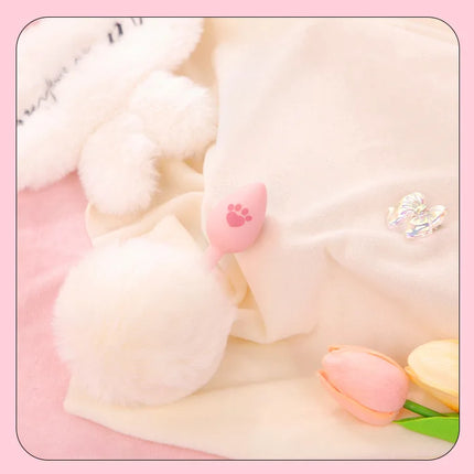 Silicone Fox Tail Anal Plug for Couples Cat Claw Print Role Play Tail Masturbation Sex Toys Adult Women Flirting Games Butt Plug