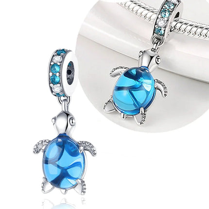Charms 925 Silver Sea Turtle Series Charm Colorful Beads Fit Original Bracelet Diy Fine Jewelry Making Gifts for Women
