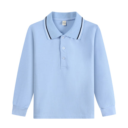 Boy Polo Shirt Kids Clothes Tops Solid Color Turn-down Collar Autumn Long Sleeve Polos Baby Boy T-shirts Children Shirts Teen
