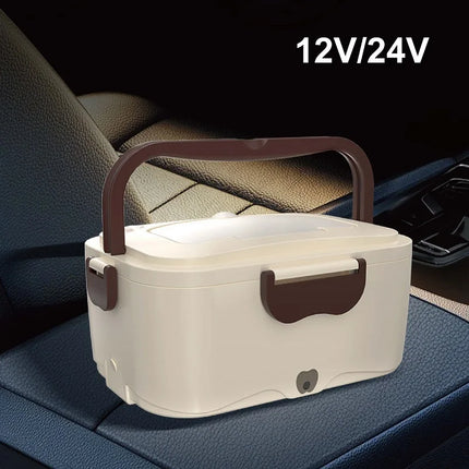 12V/24V Car Electric Lunch Box 1.5L Portable Food Heater Truck No Water Injection 304 Stainless Steel Heated Bento Keep Warm Box