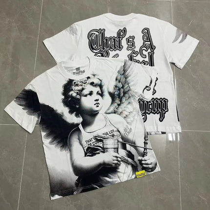 That's A Awful Lot of Cough Syrup Short Sleeve American Street Pop Hip-hop Cartoon Pattern Print Tops COUGH SYRUP T-shirt
