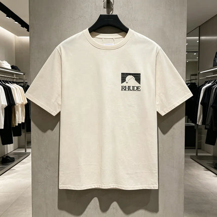 USA Flag Print RHUDE T Shirt Men Women American Streetear High Quality Loose Short Sleeve Tees Tops