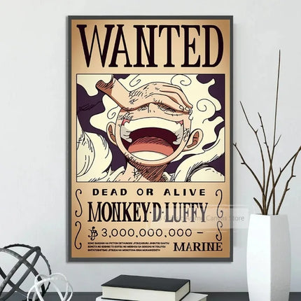 One Piece Canvas Poster Bounty Order Luffy Wallpapr Ace Figures Nami Home Decoration Painting Anime Zoro Wall Art Sanji