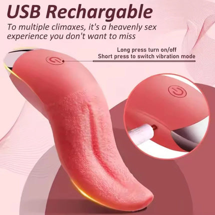 Realistic Tongue Licking Vibrator for Women G Spot Clitoris Nipple Stimulator Blowjob Vagin Massager Masturbator Sex Toys Adult