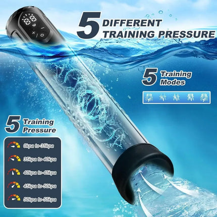 Penis Pump Male Sex Toys Electric Vacuum Dick Enlargement Masturbator Pump Trainer Cock Extender Bigger Penis Size Thickened