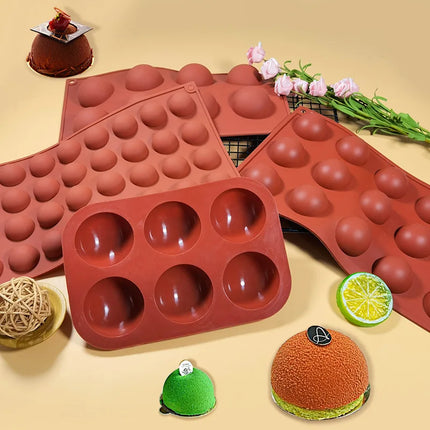 Semi Sphere Silicone Chocolate Mold Half Ball Cake Tray Silicon Dome Baking Moulds DIY Pudding Candy Jelly Kitchen Baking Tool