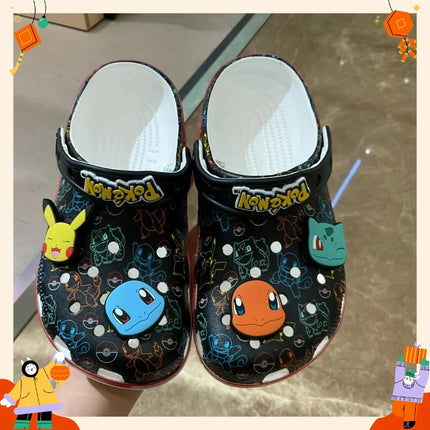 2026 New Pokemoned Hole Sandals Pikachu Squirtle Charmander Slippers Sandals Kawaii Anime Home Beach Shoes Summer Slippers