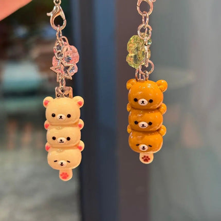 Cute Bear Phone Charms Pendant Kawaii Anime Keychain Accessories For Keys Schoolbag iPhone 17Promax Airpods Ins Korea New Y2K