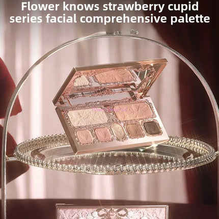 Flowerknows Strawberry Cupid Collection Facial Complexion Palette Blush Eyeshadow Highlighter Flower Know Face Bronzer Palette