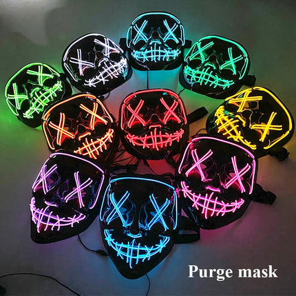 Funny Cute Flashing Masquerade Mask Adult Children Decorative Mask Luminous Full Face Mask Classical Purge Mask For Night