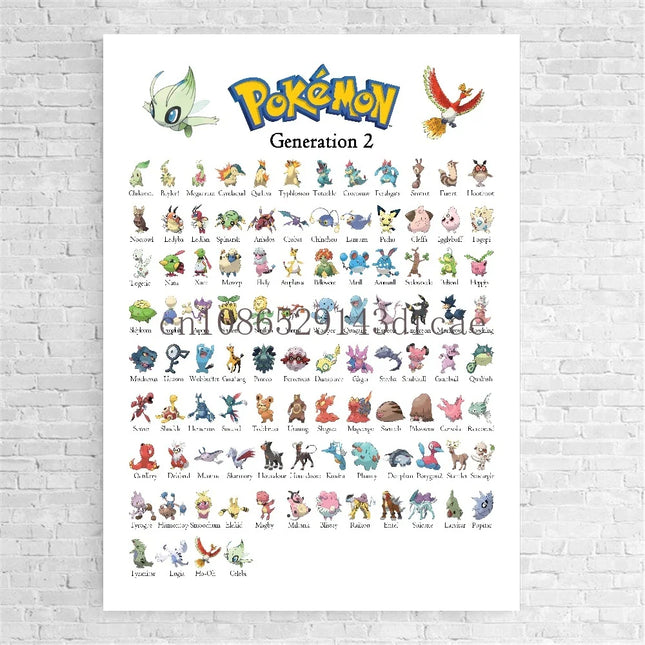 Japanese Anime Peripheral Pokemon Poster Decor Pikachu Charizard Wall Art Watercolor Canvas Painting Modern Room Decor Picture