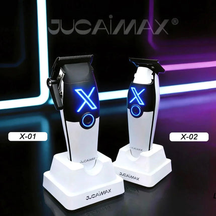 JUCAI X-01 X-02 Professional Hair Clipper Kit for Men DLC Blade 8000RPM Brushless Motor with Base Charger Hair Cutting Machine