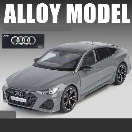 1/18 Audi RS7 Sportback Toy Car Model Diecast Alloy Metal Miniature Pull Back Sound Light Collection Gift For Boy Children Kid