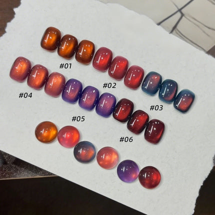 MIANEL 10ML Fiery Sunset Glass Beads Cat Eye Gel Nail Polish Winter Hot style Cat Magnetic Gel Nail Salon Black Nails 1-10pcs
