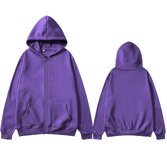 2025 Autumn/Winter New Fashionable Casual Zipper Hoodie Men's and Women's Couple Style Sports Slow Running Loose Sweatshirt