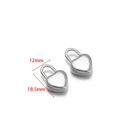 5pcs Gold Plated Stainless Steel Heart Lock Pendants Key Series Love Charms DIY Jewelry Making Necklace Bracelet Fittings Bulk