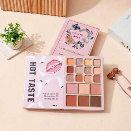 5-Layer Folding Eyeshadow Palette Book Shaped Portable Beauty Book Makeup Kit Easy Apply Powder Blusher Makeup Palette Book