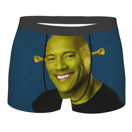 Custom Male Cool The Rock Dwayne Meme Underwear American Actor Johnson Boxer Briefs Stretch Shorts Panties Underpants