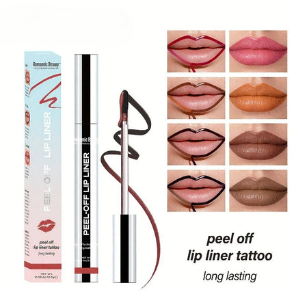 6 Color Peel Off Lip Liner Matte Waterproof Lip Gloss Long Lasting Transfer Proof Nourishing Formula for Comfortable Wear Beauty