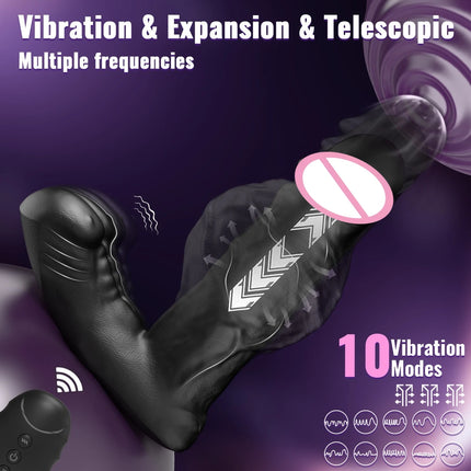 Realistic Dildo Vibrator Telescopic Thrusting Anal Butt Plug Expansion Prostate Massager Adult Sex Toys for Men Women Remote
