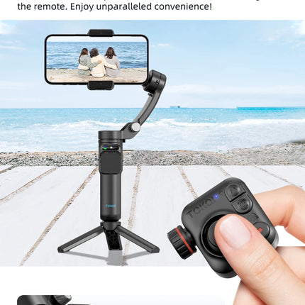 M02 New 3-Axis Handheld Gimbal Stabilizer for Smartphone with Wireless Remote for iPhone Android Phone Face Tracking Tiktok Vlog