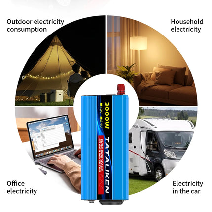 Pure Sine Wave Inverter 1000W-4000W DC 12V and 24V to AC 220V 50hz Power Inverter Charger  Adapter Universal Socket