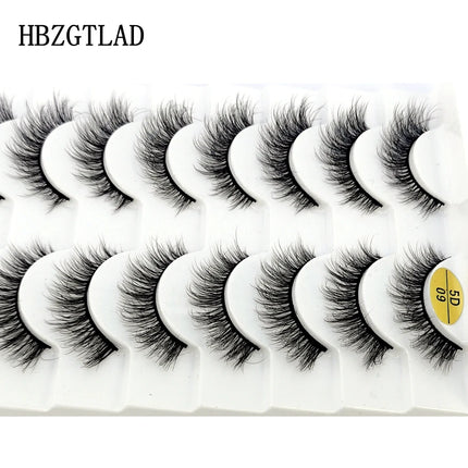 10 Pairs Mink Fake Eyelashes Faux 3D Natural Long False Eyelashes 3d Mink Lashes Soft Fluffy Lashes Extension Makeup Kit Cilios