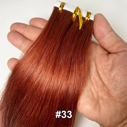 Tape In 100% Real Remy Human Hair Brazilian Human Hair Straight Extensions Skin Weft Adhesive Glue On Salon Quality for Woman