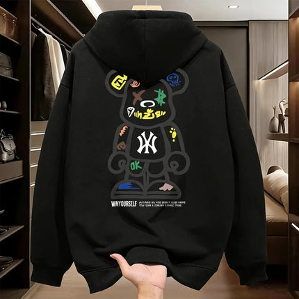 2026 New Design Men's Hooded Sport Shirt - Spring-Autumn Casual Fashionable Loose Fit Cool Couple's Top