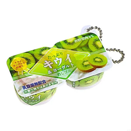 Sturdy Plastic Yogurt Themed Stress Reliever Keychain Charm Pendant for Adults and Kids Daily Hanging Solution