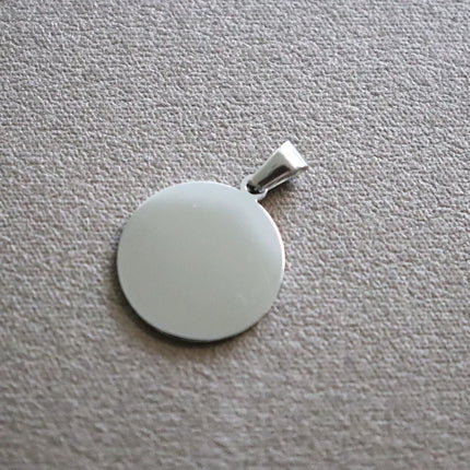 20pcs/lot 304 Stainless Steel Mirror Polished 20mm 25mm Disc Round Tag Pendant for Bracelet Necklace DIY Jewelry Charm