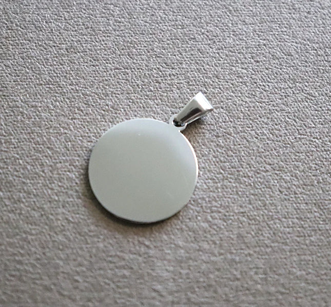 20pcs/lot 304 Stainless Steel Mirror Polished 20mm 25mm Disc Round Tag Pendant for Bracelet Necklace DIY Jewelry Charm